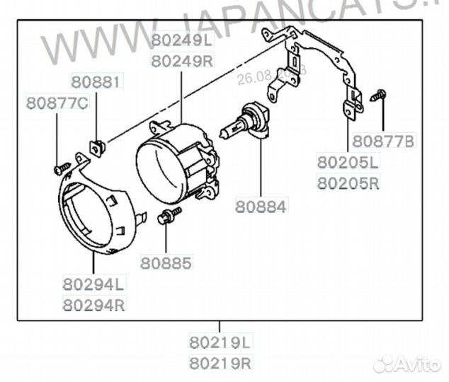 Комплект птф Mitsubishi Outlander 2003-2006