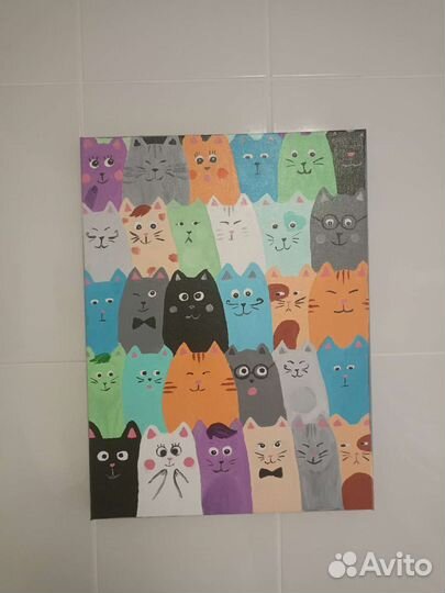 Картина маслом котики