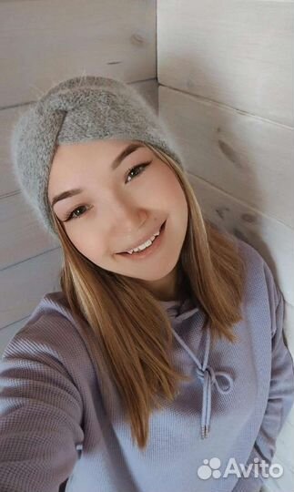 Повязка на голову пух норки. Чалма пух норки