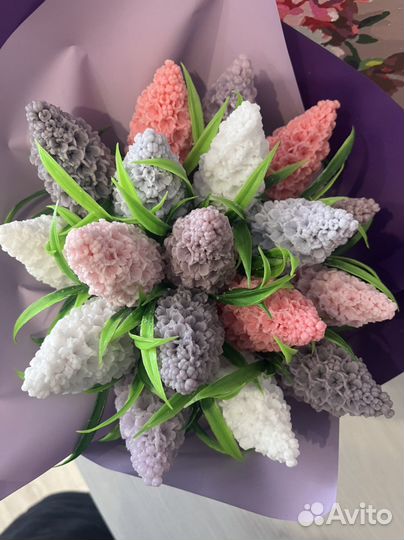 Букетик сирени из мыла