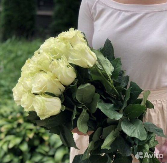 Цветы 25 роз 70 см