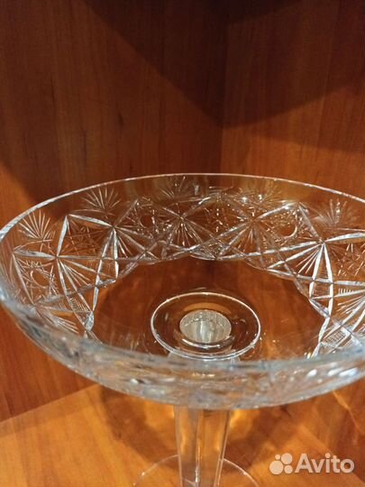 Ваза для фруктов на ножке хрусталь
