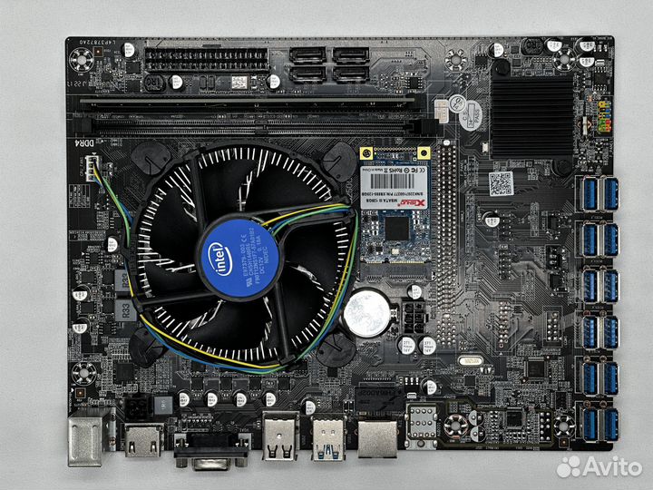 Материнская плата BTC250 на 12 карт USB в сборе