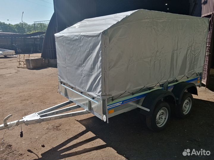 Прицеп Кремень31 двухосный 3х1.5 с тентом 120 см