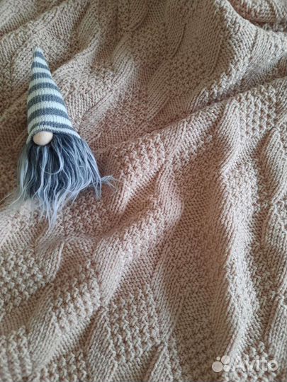 Плед детский вязаный бежевый