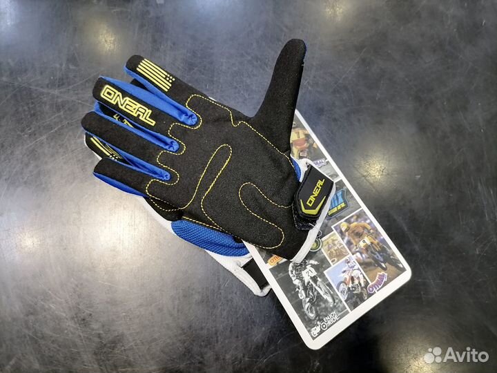 Перчатки Детские oneil MX White Yellow Blue