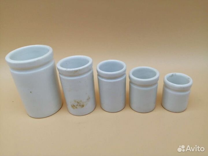 Фарфоровые аптекрские банки 5шт mau