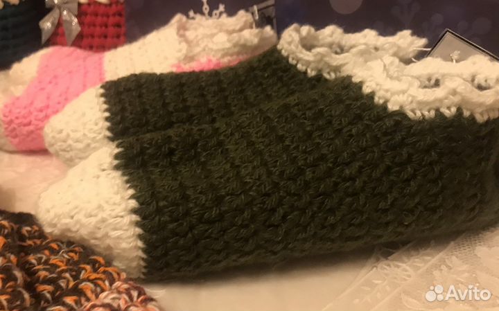 Тапочки следки вязанные
