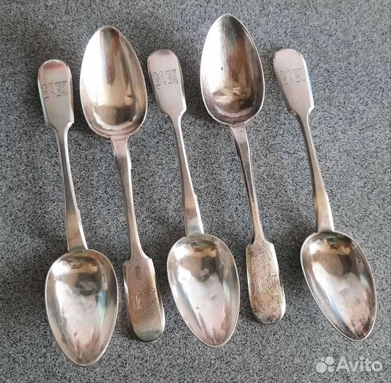 Набор царских серебряных столовых ложек 84 пробы