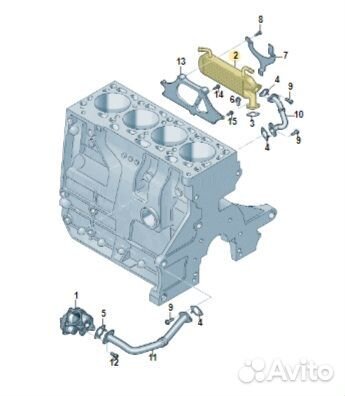 Радиатор системы EGR Volkswagen Amarok 4WD АКПП