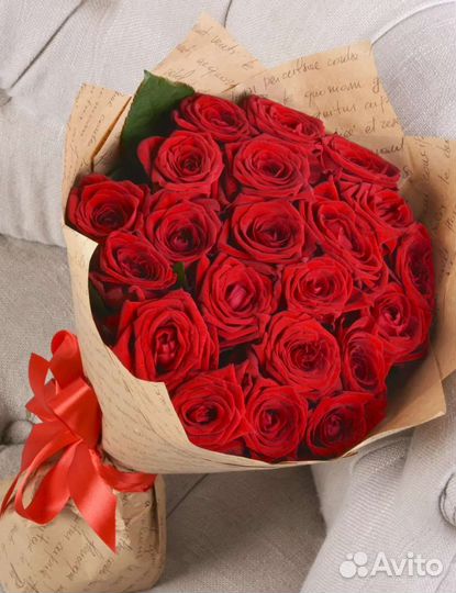 Букет красных роз 25.цветы.доставка