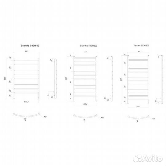 Полотенцесушитель электрический 800х532 тэн слева