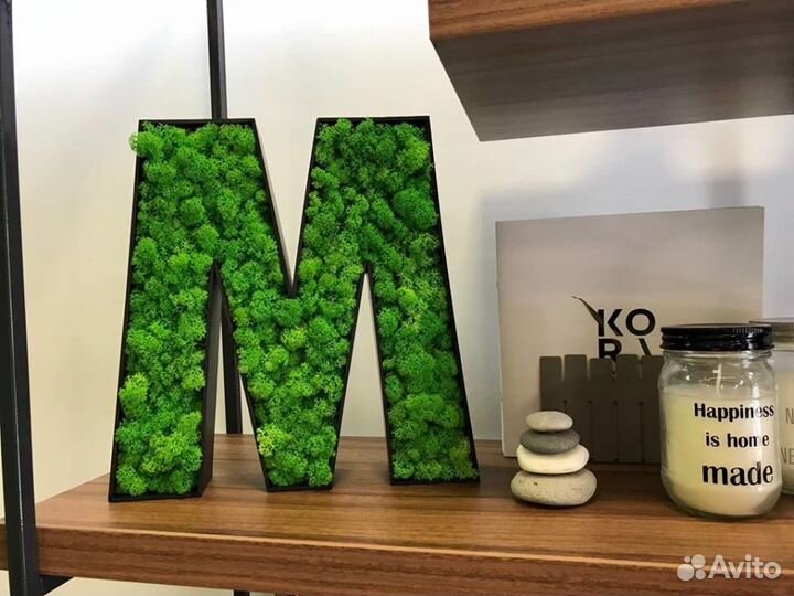 Логотип из мха 40 см