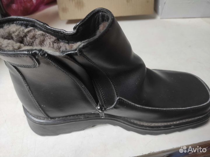 Сапоги мужуие натуральный мех и кожа