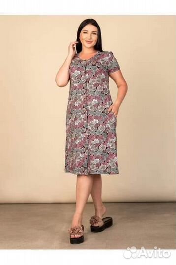 Халат на пуговицах