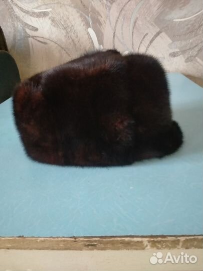 Норковая шапка мужская черная