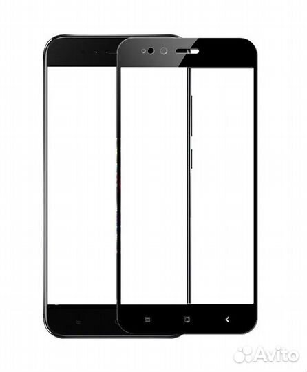 Защитное стекло Xiaomi Mi A1 с рамкой, чёрное