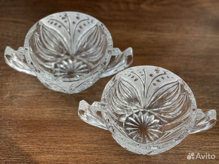 Вазочка с ручками ландыш ваза хрусталь