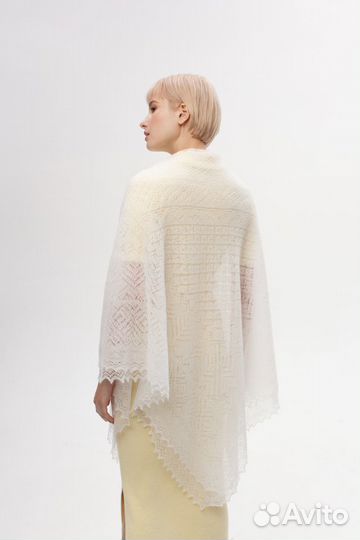 Оренбургский пуховый платок паутинка арт. А140-01