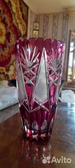 Ваза цветной хрусталь