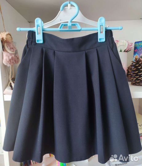 Юбка школьная синяя 128
