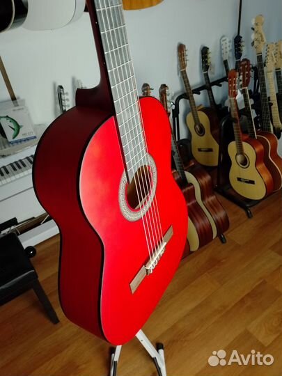 Новая красная классическая гитара Fabio KM3915 RDS