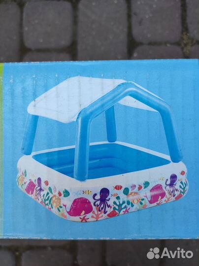 Детский надувной бассейн с крышей