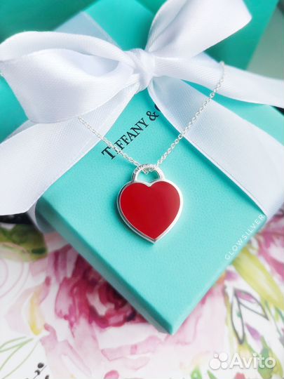 Tiffany подвеска красное сердце