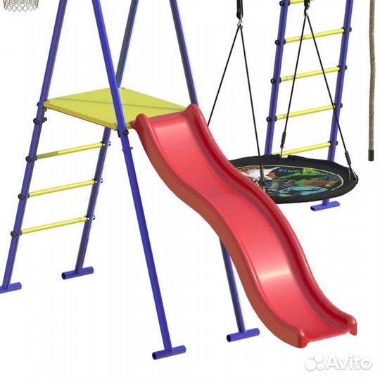 Уличный дск Юниор с горкой,гнездом и сеткой