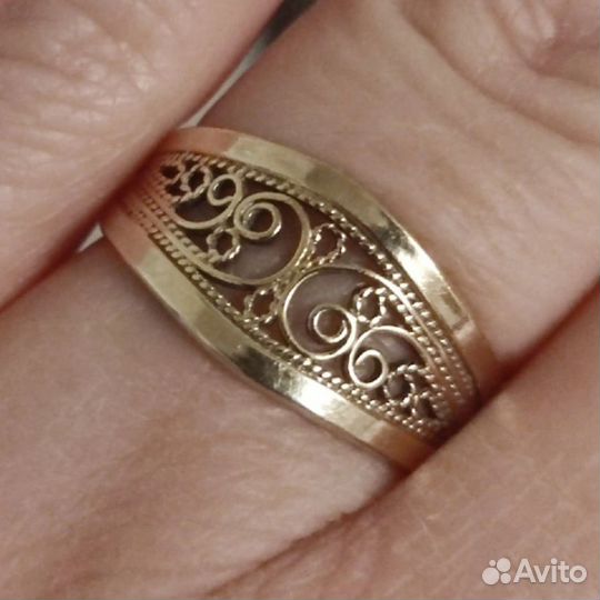 Серебряное кольцо-филигрань 925 пробы СССР