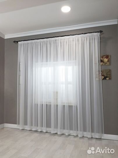 Тюль вуаль белый