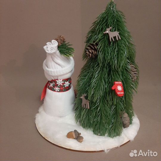 Поделки новогодние, снеговик, елка