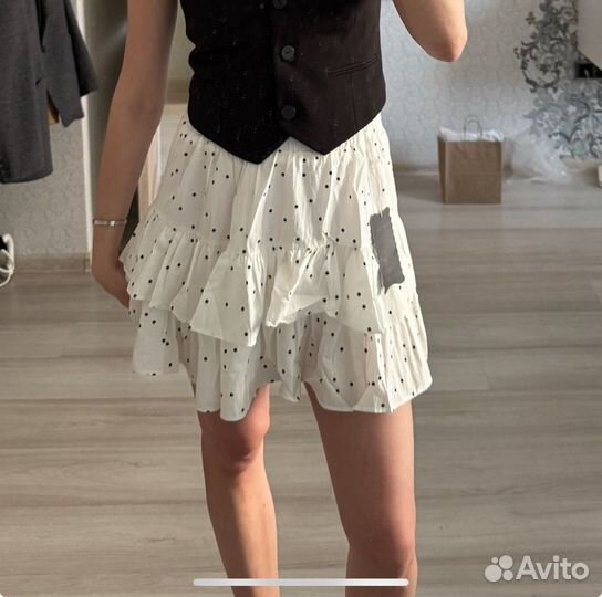 Юбка с воланами мини