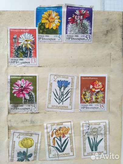 Марки Болгария, ддр Цветы 80 годов