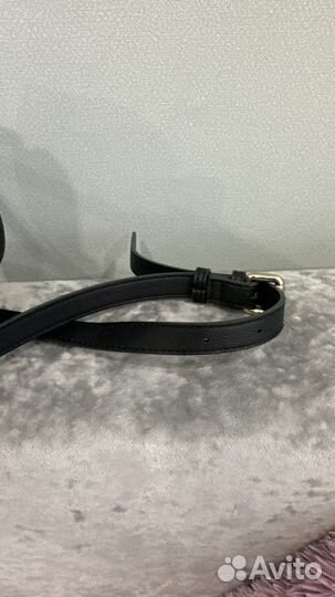 Сумка furla кожа черная с ремнем