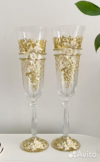 Свадебные фужеры для шампанского 2шт, сост. отл