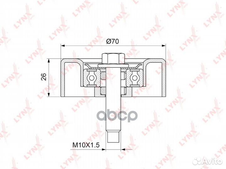Ролик обводной приводного ремня PB7178 lynxauto