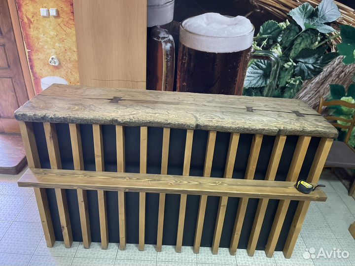 Барная стойка со столешницей из дубового слэба