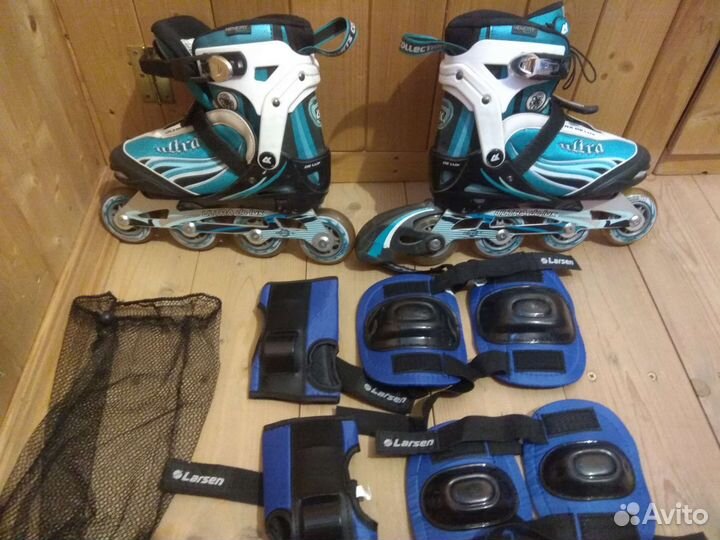 Коньки роликовые р.37-40 с комплектом защиты
