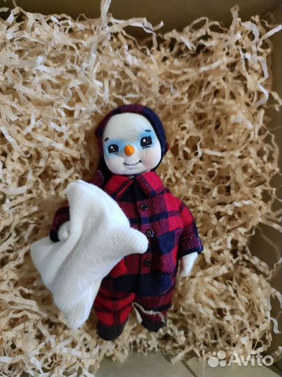 Игрушка ёлочная, ватно-текстильная. Ручная работа