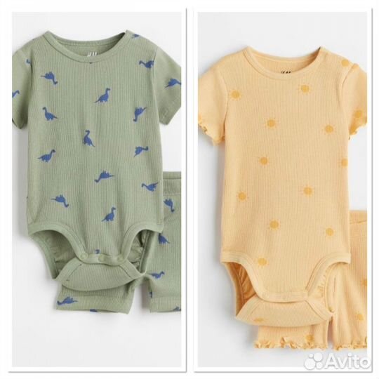 Комплект летний hm боди шорты 80,86,98