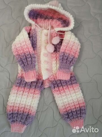 Комплект шапка, шарф вязаные вещи 2-3года,пинетки