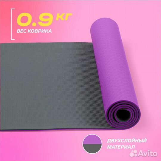 Коврик для йоги двухслойный prctz TWO tone TPE yog