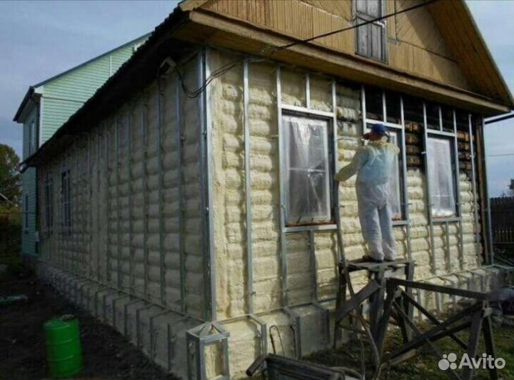 Утепление пенополиуретаном ППУ заполнение пустот