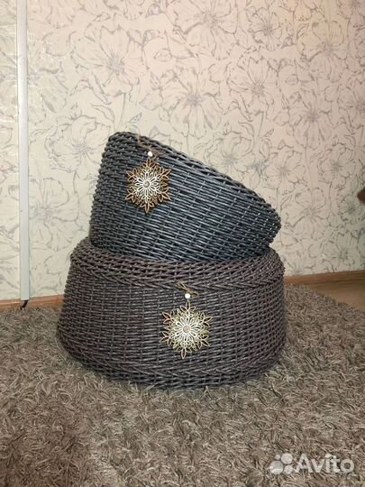 Юбка, корзинка для елки из ротанга