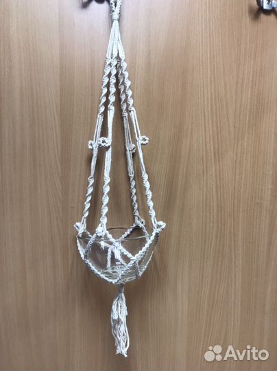 Макраме подвес кашпо х/б