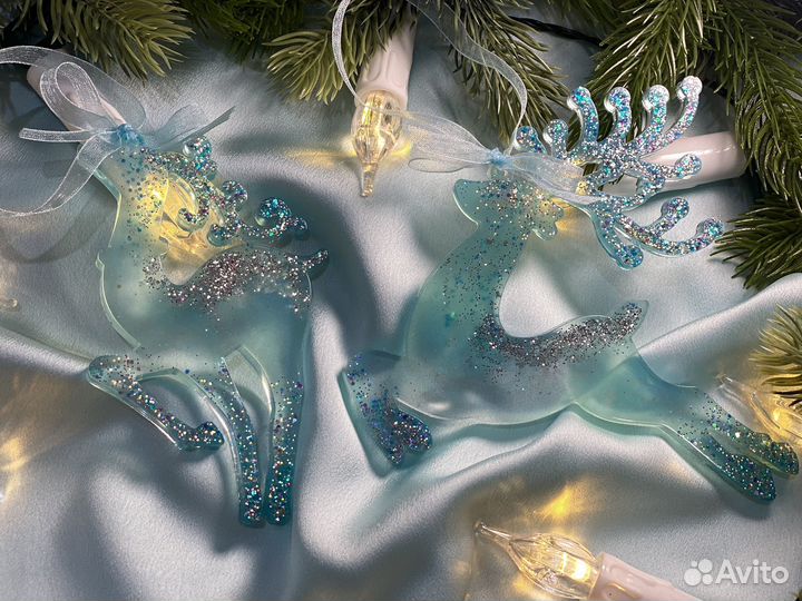 Елочные игрушки из эпоксидной смолы