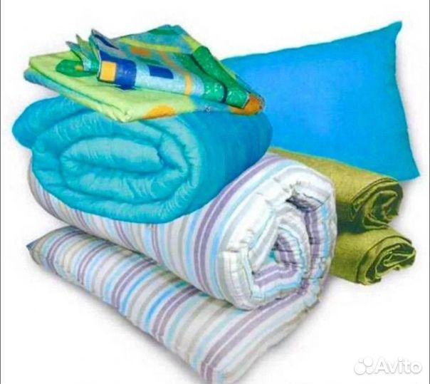 Подушка, одеяло, матрас, постельное белье - эконом