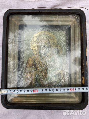 Икона накатка на железе в киоте