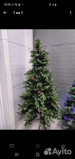 Ель комбинированная 180см (шишки, ягоды,снег)
